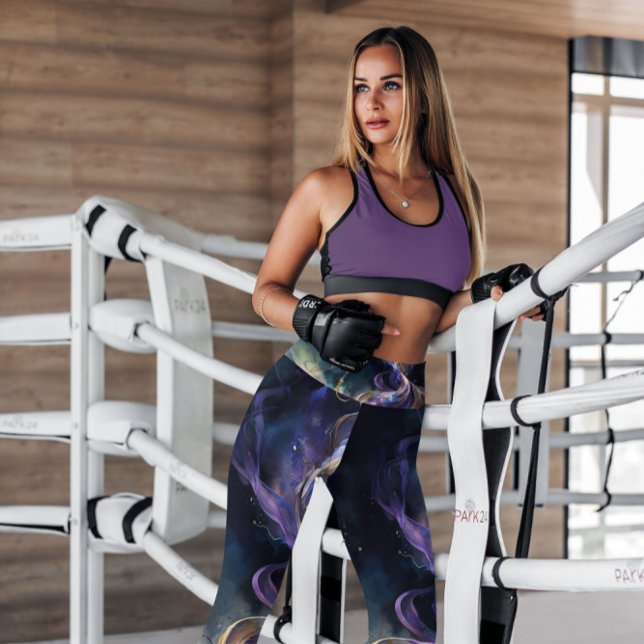 Legging Fumaça Dourada púrpura de Abstrato | Leguminosas (Criador carregado)