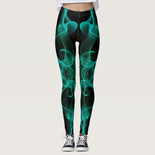 Legging Fumaça Verde Simétrica Minimalista Preta