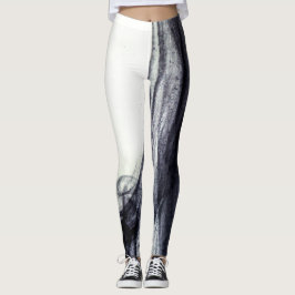 Legging Fumos de Abstrato branco e preto