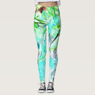Legging Funcionamento impressionista das calças da ioga d