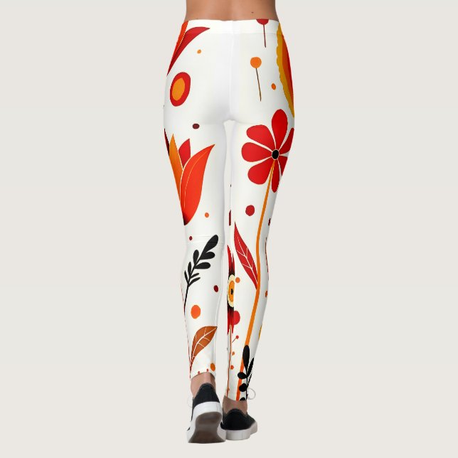 Legging Fundo Branco da Arte Flor (Verso)