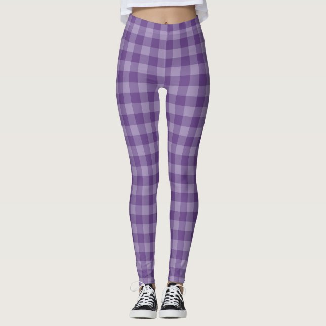 Legging Fundo checkered violeta (Frente)