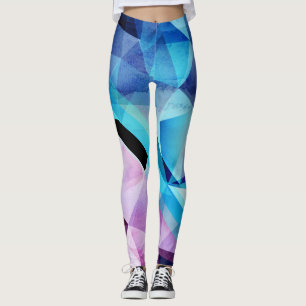 Legging Fundo de Abstrato Geométrico com Aquarela