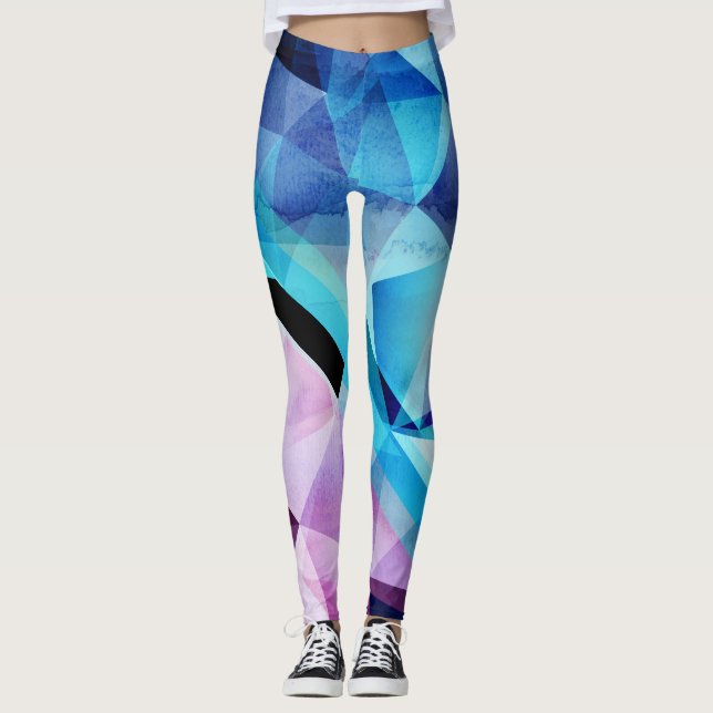 Legging Fundo de Abstrato Geométrico com Aquarela (Frente)