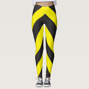 Legging Fundo De Chevron Preto E Amarelo