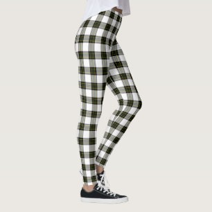 Legging Fundo de DIY - xadrez de Tartan branca preta