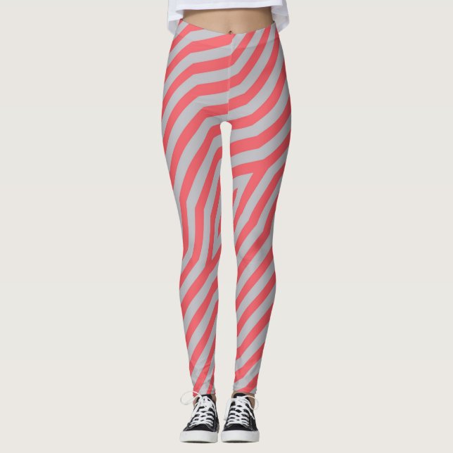 Legging Fundo de faixas diagonais simétricas 5 (Frente)