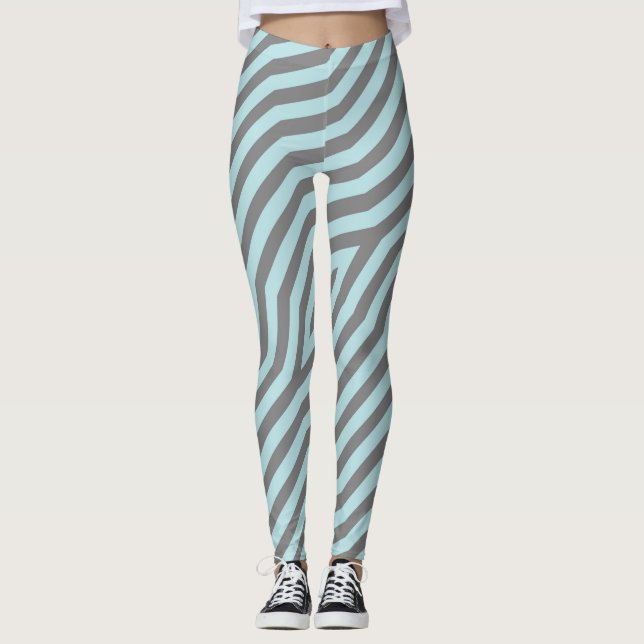 Legging Fundo de faixas diagonais simétricas 9 (Frente)