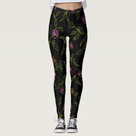 Legging Fundo de Rosas Desenhados do Chalk
