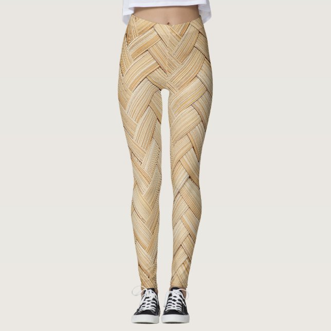Legging Fundo de textura de Abstrato de bambu tecido. (Frente)