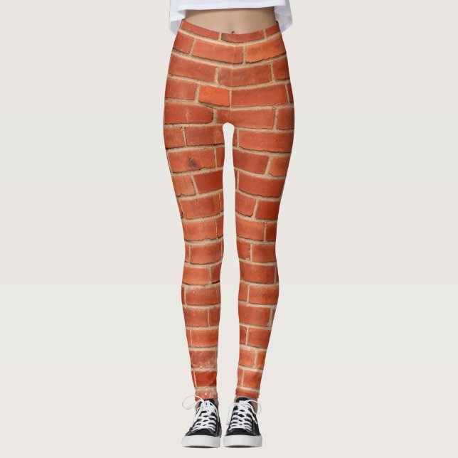 Legging Fundo de Textura de Muro Vermelho (Frente)