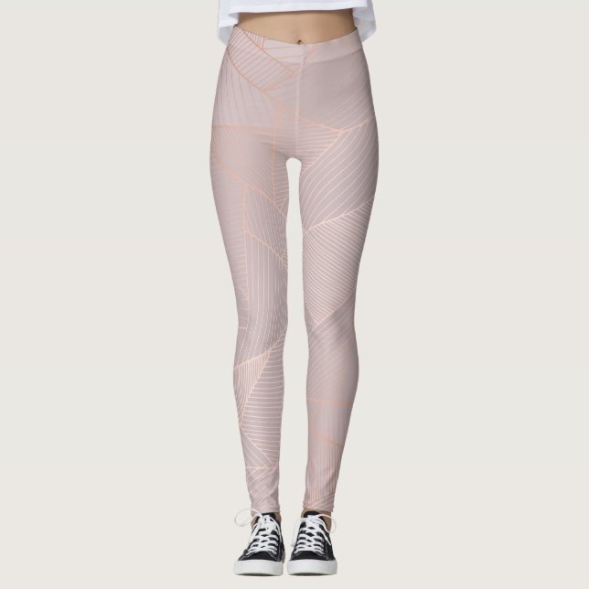 Legging fundo decorativo rosa de ouro, elegante. (Frente)