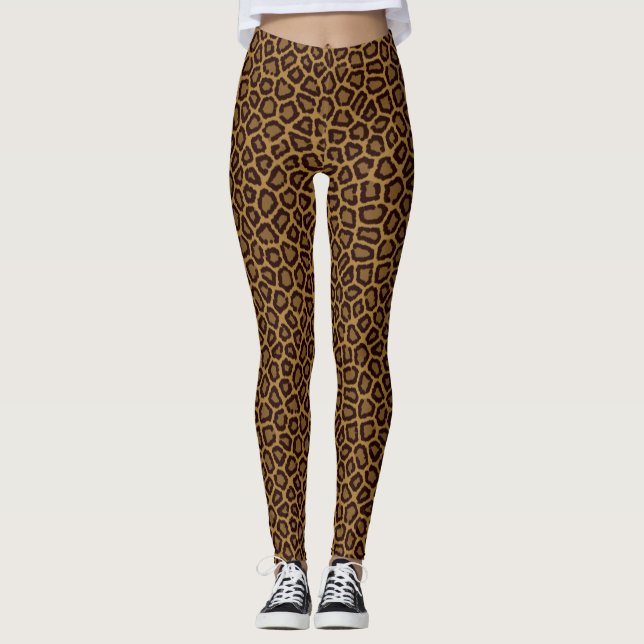Legging Fundo do azulejo com uma pele do leopardo (Frente)