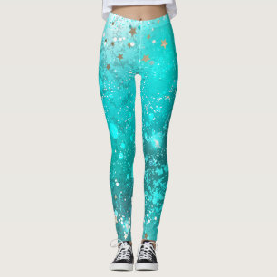 Legging Fundo do Mint Turquoise Foil