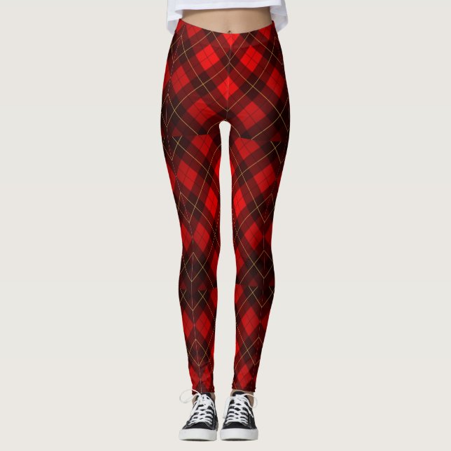 Legging Fundo do tartan de Wallace (Frente)