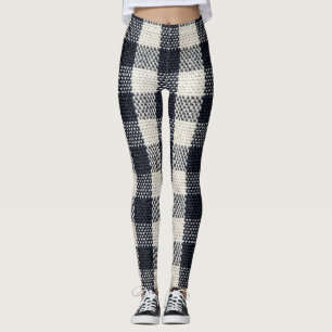 Legging Fundo do Tecido de Algodão de Xadrez Texturizado