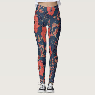Legging Fundo Escuro de Peões do Rosa vermelha