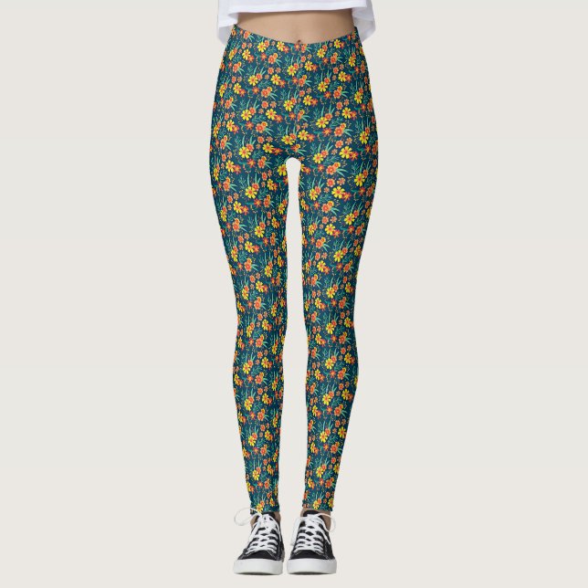 Legging Fundo Floral Belo Design-46566 (Frente)