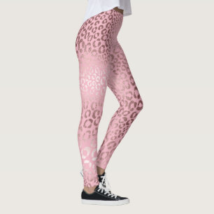 Legging Fundo PixDezines Leopard/Faux Rosa Dourado/DIY