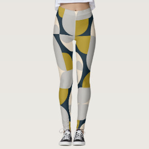 Legging Fundo Retroativo Geométrico de Vintage Moderno