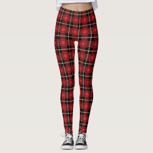 Legging Fundo vermelho da xadrez