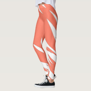 Legging Funky Abstrato Art Coral White