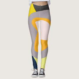Legging Funky Abstrato Art Pale Pastel Amarelo