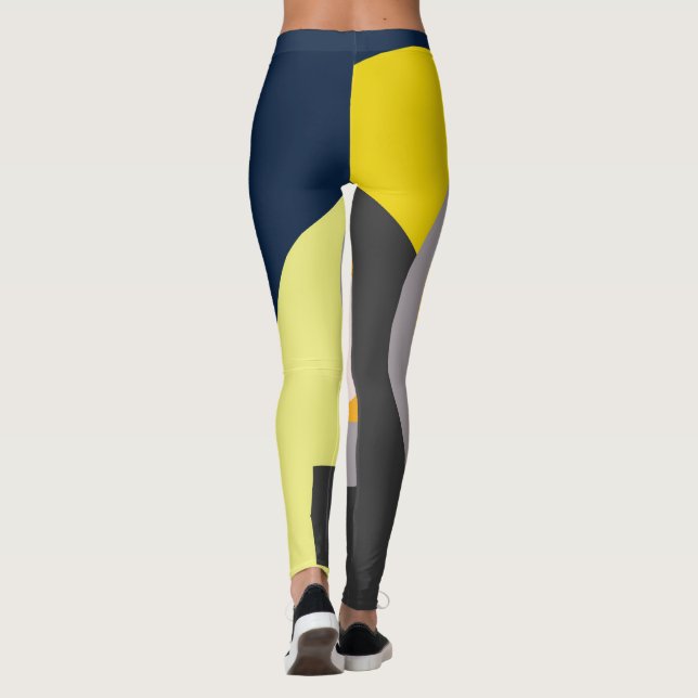 Legging Funky Abstrato Art Pale Pastel Amarelo (Verso)