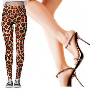 Legging Funky Animal Imprima Diversão Leopardo Escarlet D