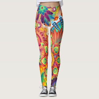 Legging Funky Retro Pattern Abstrato Bohemian