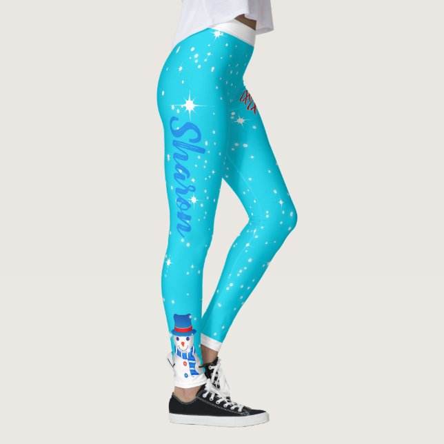 Legging Funky Snowman e o seu nome no LIGHT BLUE HOLIDAY (Direita)