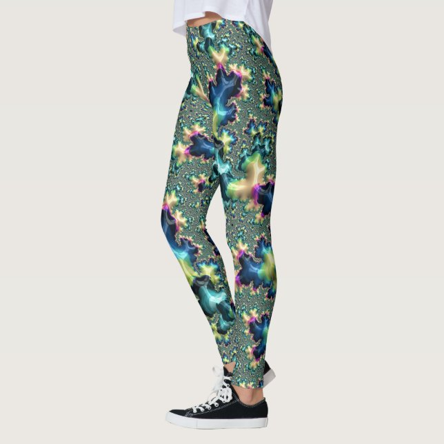 Legging Funky Trippy Eclectic Boho Hippie Abstrato Fractal (Esquerda)