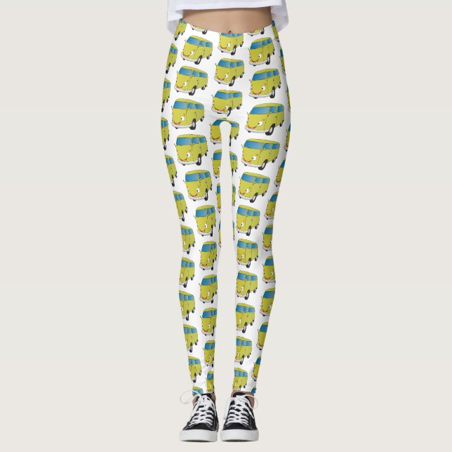 Legging Furgão cartoon verde lima clássico (Frente)