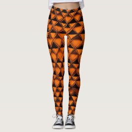 Legging Fusão Chic Verificada: Pernas Laranja e Preta