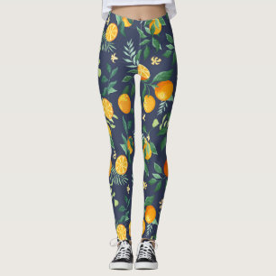 Legging Fusão de Citros: Laranjas com Flair Tropical