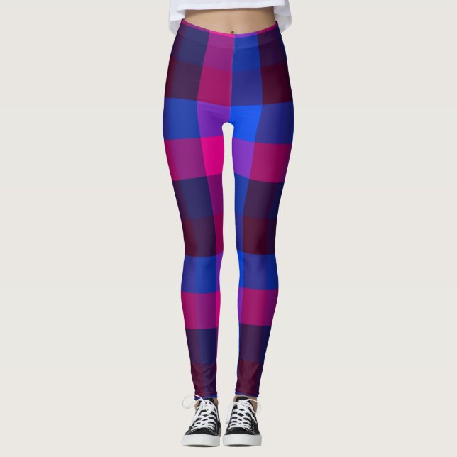 Legging Fusão de mosaico néon (Frente)
