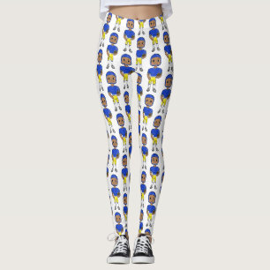 Legging futebolista retrô vintage azul amarelo simples