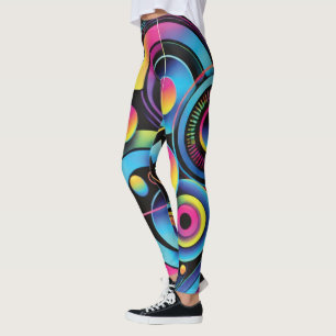 Legging Futurista Neon Abstrato Feminino