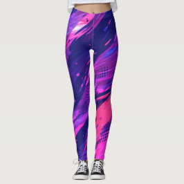 Legging 🎨 Futuristic Abstract Purple & Blue Pattern - Bol