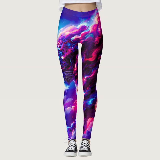 Legging Futuristic Cosmic Neon Leopard  (Frente)