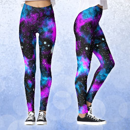 Legging Galáxia Azul e Púrpura Neon Yoga
