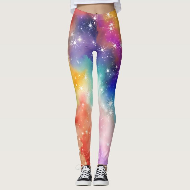 Legging Galáxia Brilho Arco-íris (Frente)
