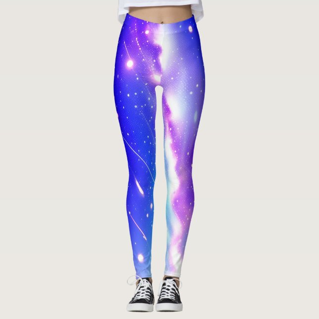 Legging Galáxia Celestial Azul e Rosa (Frente)