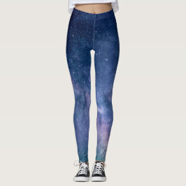 Legging Galáxia Nebula Yoga Calça Azul Espaço
