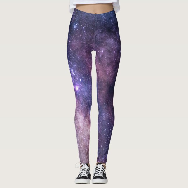 Legging Galáxia Nebula Yoga Panta Roxo Espacial (Frente)