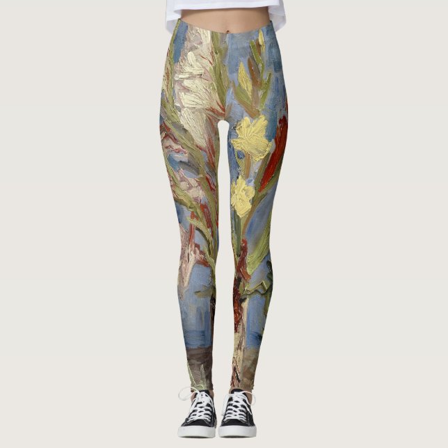 Legging Galeria Van Gogh Gladioli e China AstersArte HD (Frente)