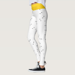 Legging Galinha Divertida Seja Louca! Preto Funso e Branco