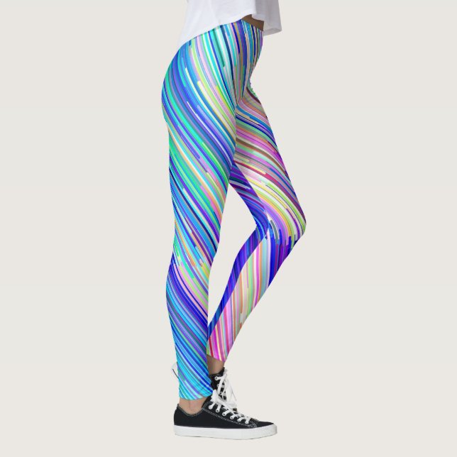Legging Gamas de Diagonal Multicoloridas Coloridas (Direita)