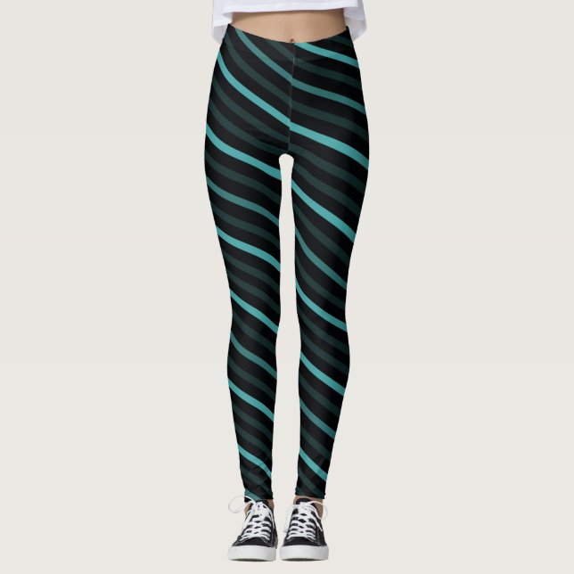 Legging Gamas Diagonais - Teal (Frente)