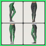 Legging Gamas Verdes e Negras Vibrantes<br><div class="desc">Essas leggings divertidas apresentam listras verdes brilhantes como luzes de néon no escuro realçam a frente com um padrão preto acinzentado no verso. Um design elegante,  tecno,  mas sofisticado que é verdadeiramente único. Esta imagem é uma fotografia original de JLW_PHOTOGRAPHY</div>